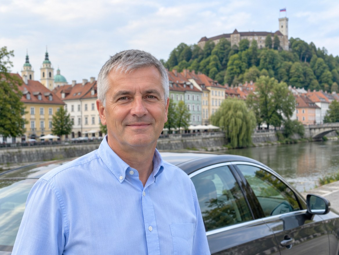 Janez, kierowca ShuttleHero (Lublana)